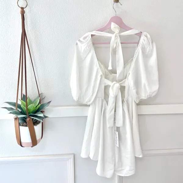 NWT Petal & Pup Billie Playsuit White Romper Size US 4 Coquette Cottagecore Soft - Image 9
