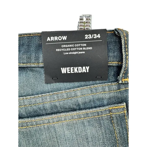 New Weekday Arrow Low Straight Jeans Women's Size 23/34 Relaxed‎ Organic Cotton - Image 6