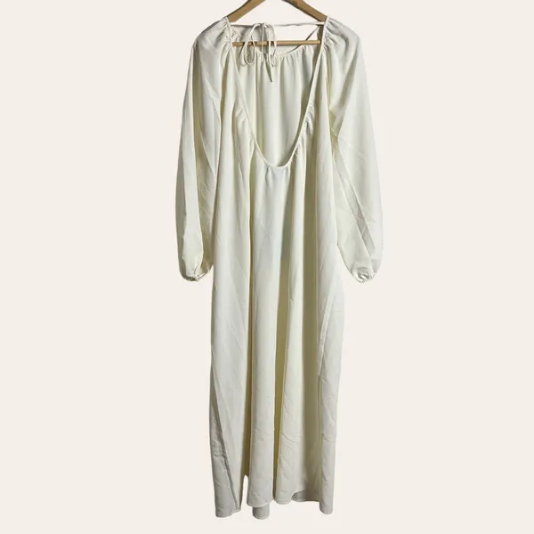 Hill House Simone Long Sleeve Maxi Dress in Coconut Milk Size L - Image 11