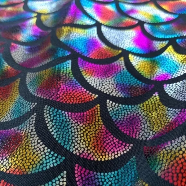 Multicolored Mermaid Scale-like Leggings, Size L (10/12) - Image 4