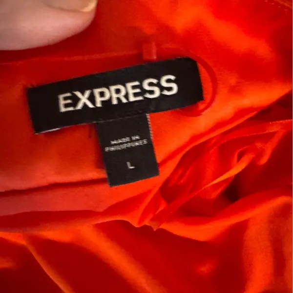 EXPRESS Satin‎ Cowl Neck Asymmetrical Hem Maxi Slip Dress - Image 5