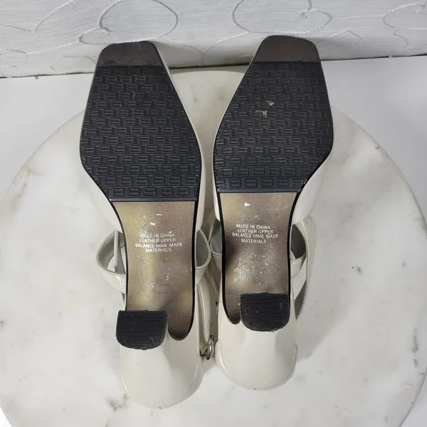 Apostrophe Cate Heels Womens 7.5 White Leather Square Toe Bridal‎ Wedding Party - Image 13