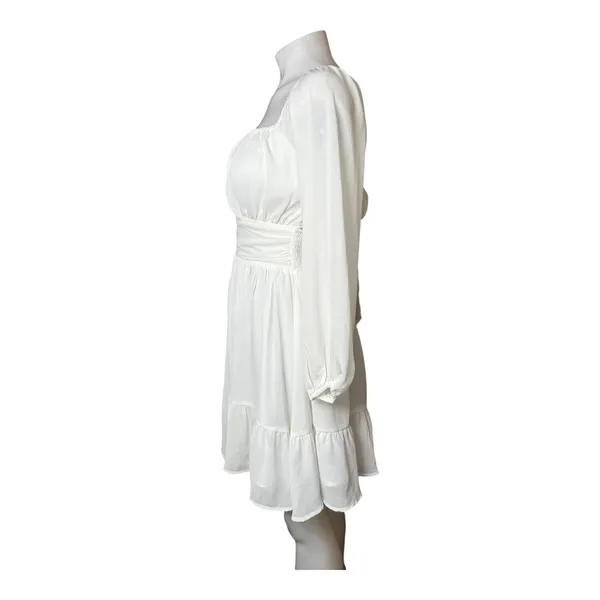 FOROLAV White Long Sleeve Mini Dress Size M NWT - Image 7