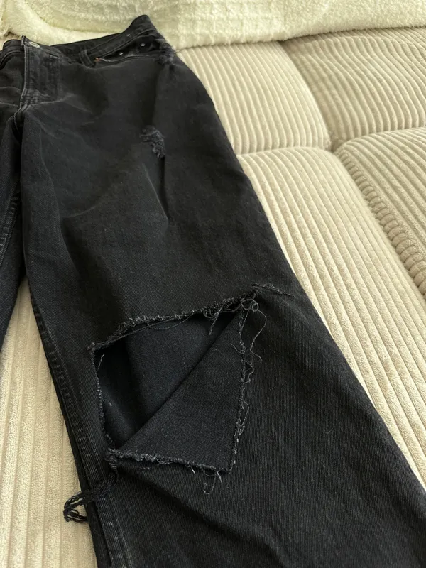 Abercrombie Black 90's Straight Leg Ultra High Rise Curve Love Jeans - Image 8
