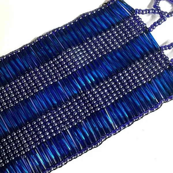 Blue beaded wide beaded bracelet - Image 4