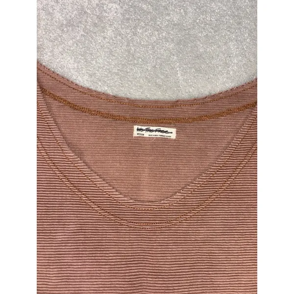 we the free‎ people ribbed off the shoulder sweater v neck medium mauve - Image 4