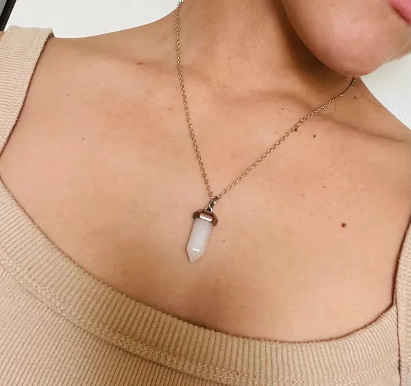 Rose Quartz Necklace Pink - Image 3