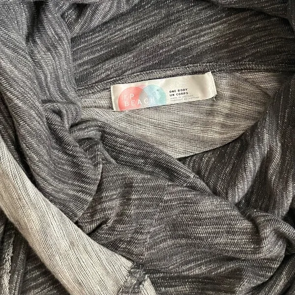 FREE PEOPLE FP Beach Cacoon Cowl Neck Knit Top Gray Space Dye X-Small Small - Image 11