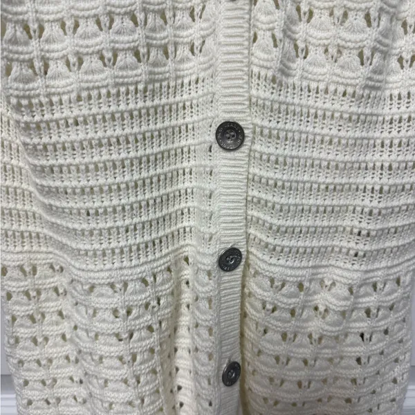 DKNY Cream Knit Cardigan - Image 3