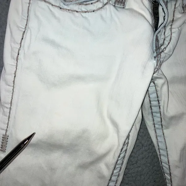 Vintage True Religion Billy Super T Jeans 27 Y2K Low Rise Flare Ice Blue 29x32.5 - Image 7