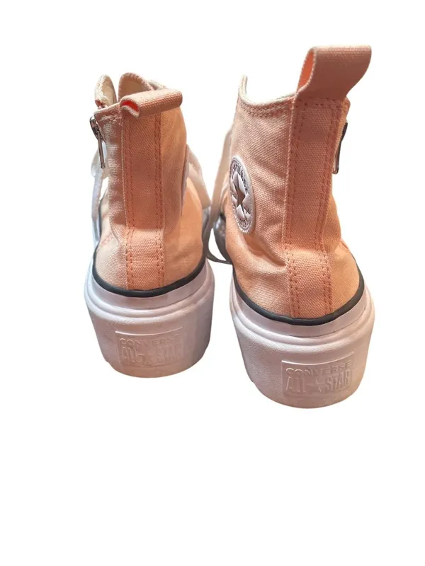 Converse wms blush pink/peach hight top platform sneakers sz 10-423 - Image 9