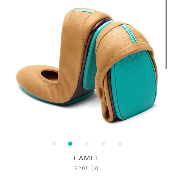 Tieks by Gavrieli Size‎ 6 Ballet Flats Camel Leather Tan Foldable Shoe - Image 4
