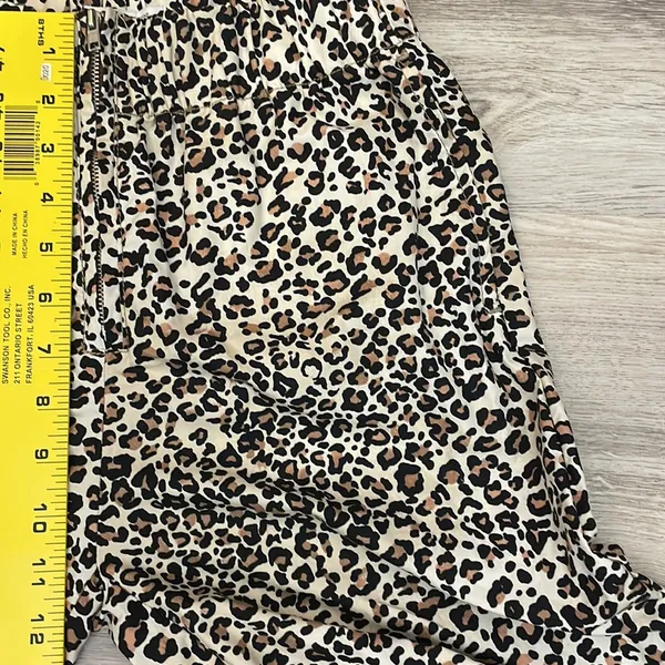 Urban Outfitters Leopard Print Elastic Waist Zip Front Straight Leg Pants XS - Image 14