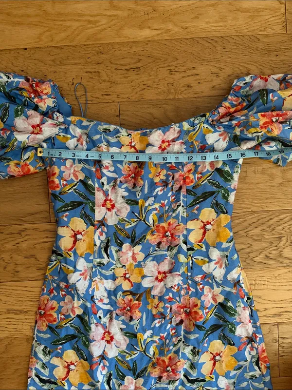 S - ASTR The label - Floral Square-Neck Mini Dress in Blue NWOT - Image 5