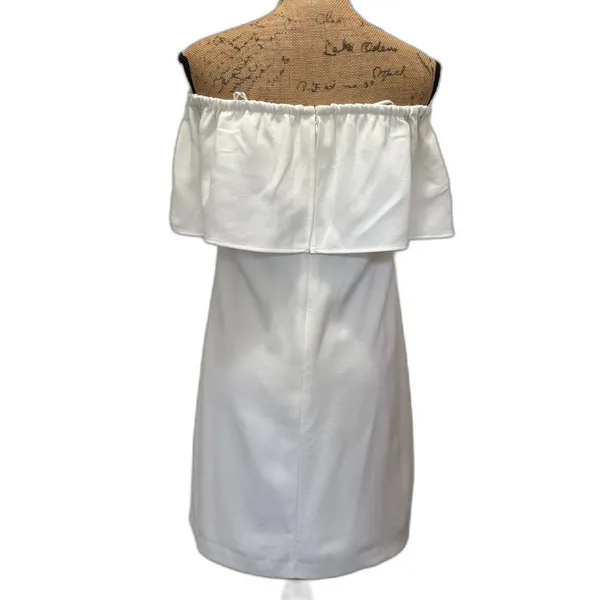 Charles Henry‎ White Off Shoulder Mini Shift Dress Summer Bridal Size XS - Image 5