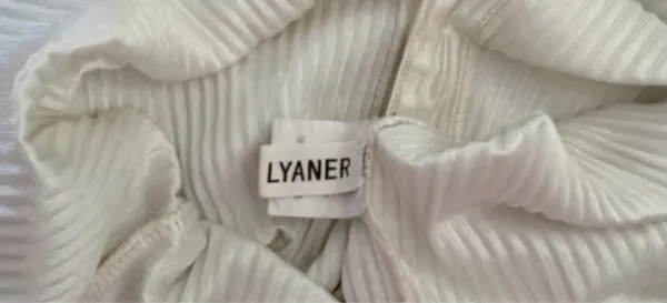 Lyaner Cream Pleated Short Sleeve Button Up Blouse White - Image 11