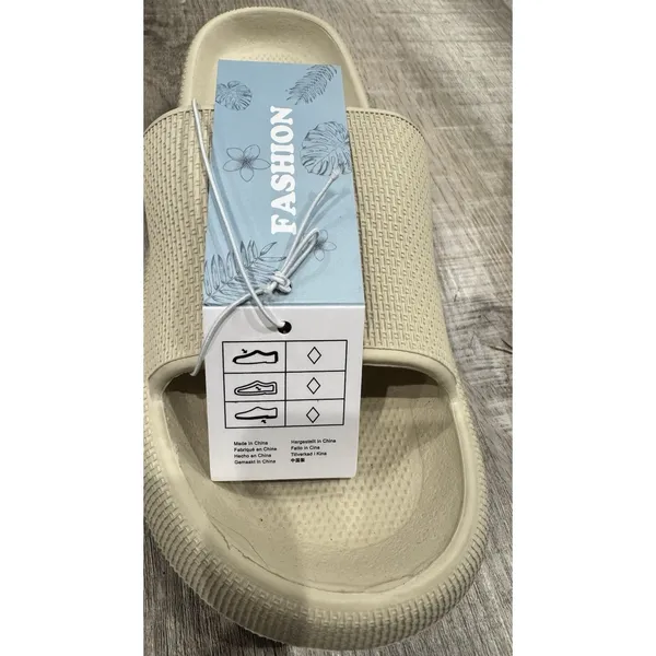 Womens Feather Pillow Cloud Slip On EVA Slides Sandals Khaki 6 NWT - Image 7