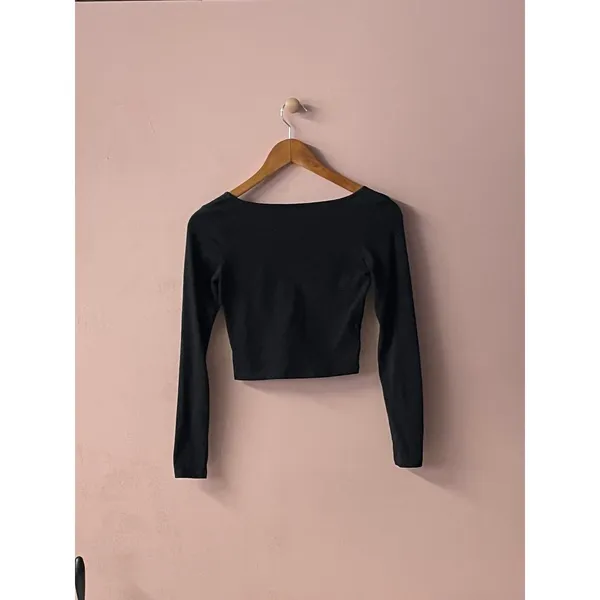 Supré Black Long Sleeve Crop Top Size XS - Image 2