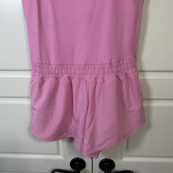 OFFLINE by Aerie Real Me Romper Womens L Pink Racerback Activewear Dress Short - Image 5