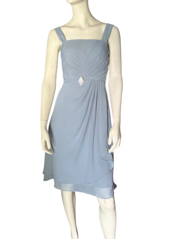 HY Chiffon Two-Piece Midi Dress Blue Size 8 NWOT - Image 2