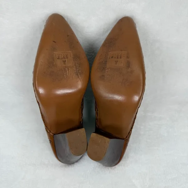 Frye Phoenix Mule‎ Cognac Leather Western Pointed Toe Block Heel 70740 Women 7M - Image 9