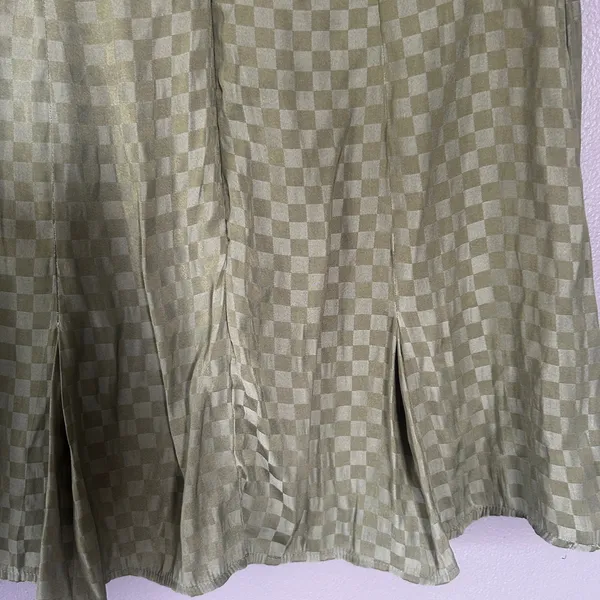 Le Lis Sage Green Checker Print Mini Skirt Size Medium Y2K Coquette - Image 6
