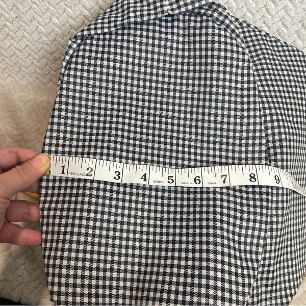 Vintage 90s Guess Gingham Tote‎ Bag Black White Checkered Round Shoulder Purse - Image 10