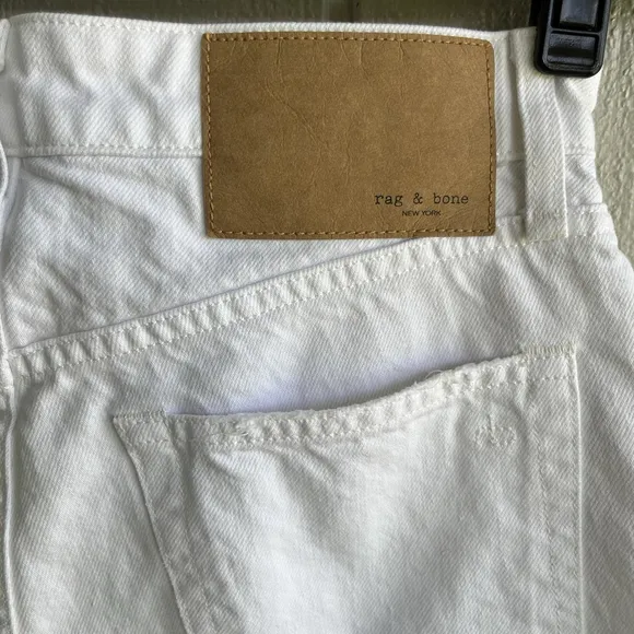 Rag & Bone Maya Ultra High Rise 5” Midi Short Organic Cotton in Summer‎ White 27 - Image 8
