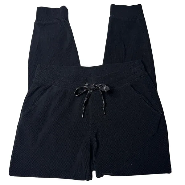 Marc New York Black Ribbed Joggers Small Clean Girl Athleisure - Image 3