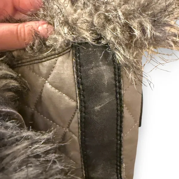 Sorel Tofino Tall Gray Waterproof Lace Up Distressed Faux‎ Fur Snow Boots Sz 7.5 - Image 13