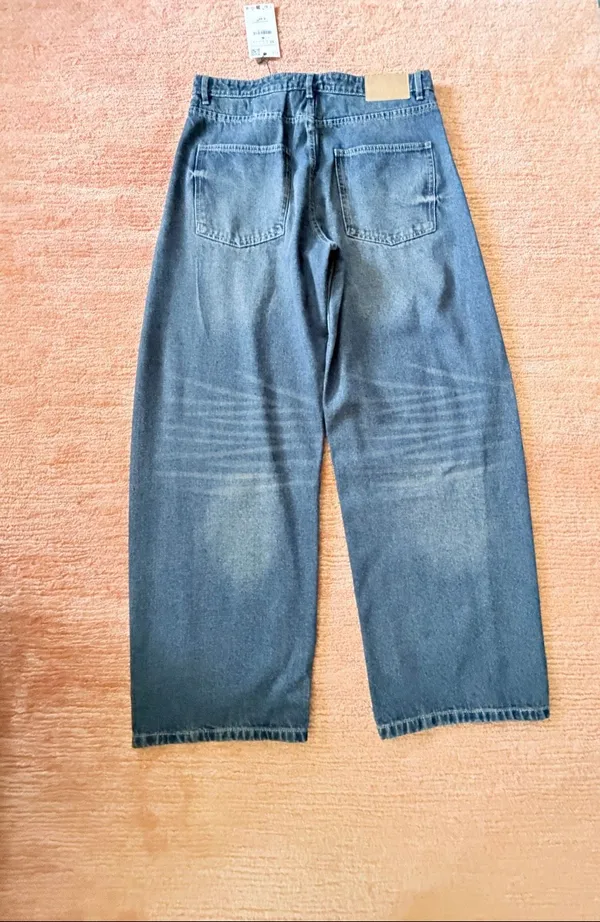 Zara High Rise Wide Leg Barrel Jeans Medium Wash NWT Size M US 28 - Image 6