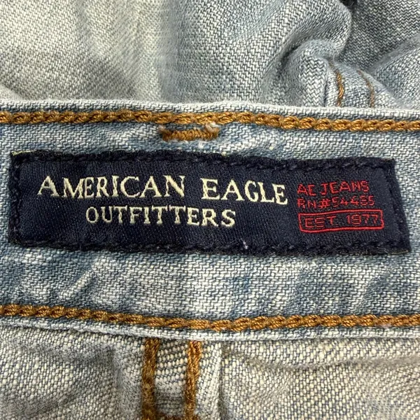 Vintage American Eagle Y2K Flare Jeans Women's 10 Low Rise Seamed Light Wash - Image 9