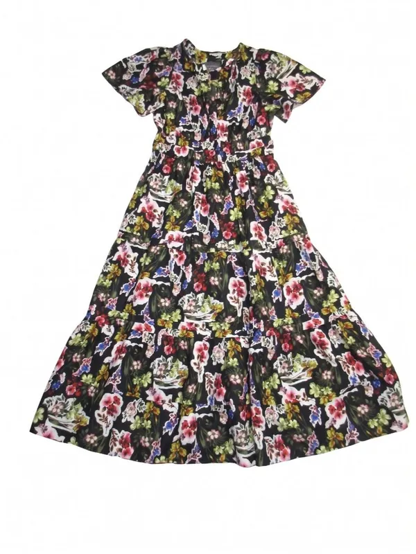 NWT Anthropologie Somerset Maxi in Black Bright Floral Cotton Dress XL - Image 7