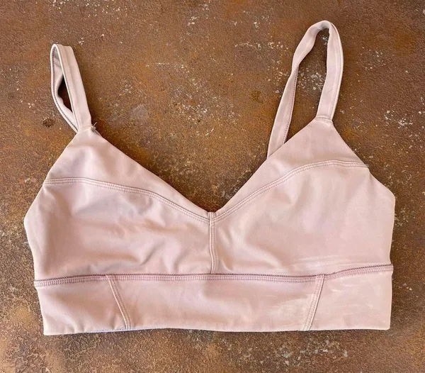 Free People Movement light pink/ beige sports bra sz small - Image 2