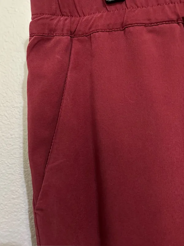 Marine Layer Allison Burgundy Relaxed Fit Pull On Trouser Pants Women’s Small - Image 9