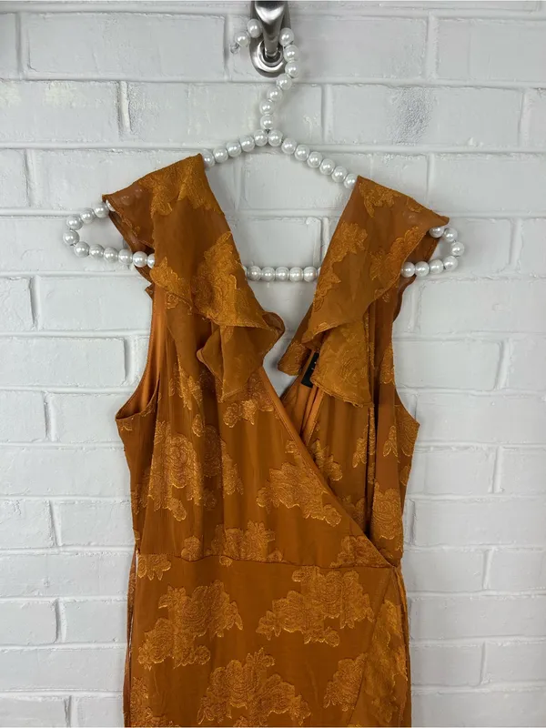 Lulus Adorable Aura Floral Burnout High Low Wrap Dress Size L - Image 5