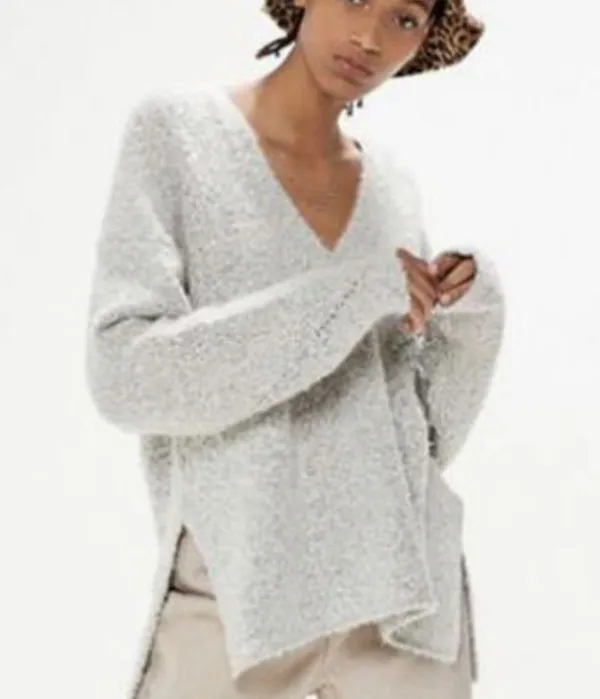 Urban Outfitters UO Rosie Soft V-Neck Side Slit Sweater Oversize - Image 8