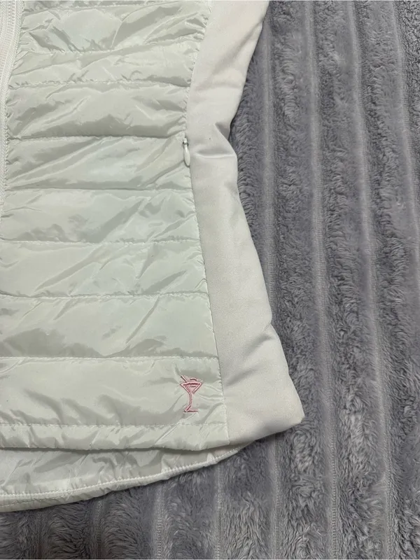 White Quilted Sleeveless Vest by C.C. Golf - Image 2