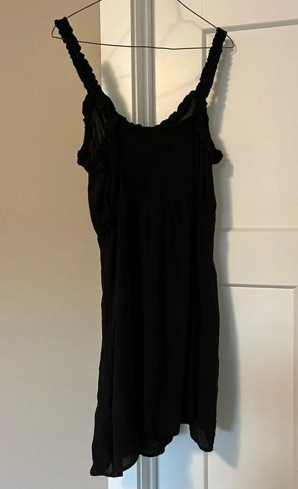 Pink Rose Black Mini Slip Dress - Image 4