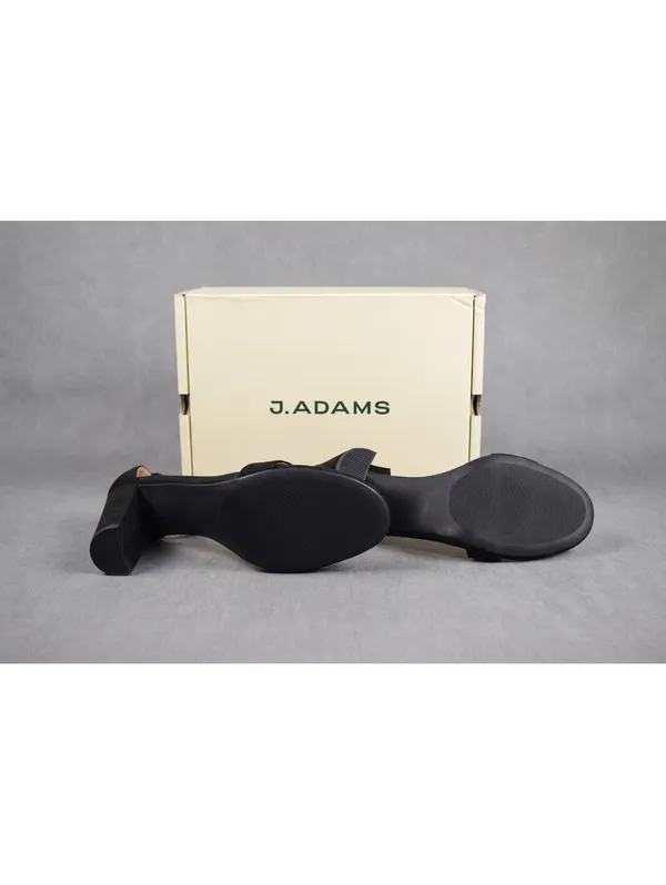 J. Adams Shirley Black Suede Ankle Strap Block Heel Sandal Size 10 NIB - Image 3