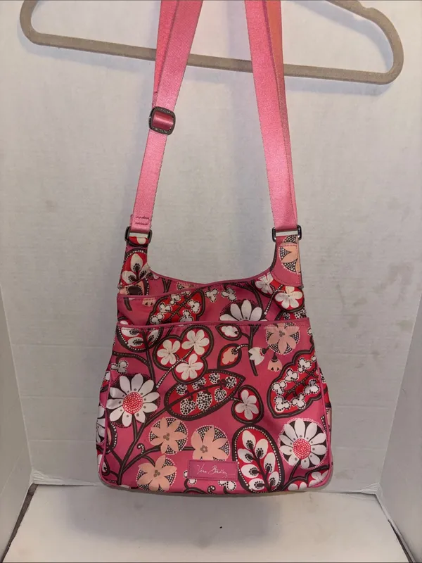 Vera Bradley Lighten Up Slim Crossbody Bag In Retired Blush Pink Floral Design - Image 3