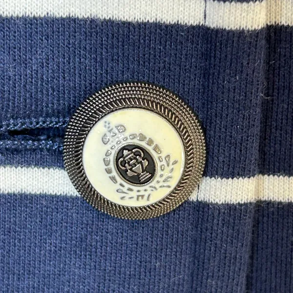 Charter Club Womens Navy Blue White Striped Knit‎ Blazer Jacket XL - Image 5