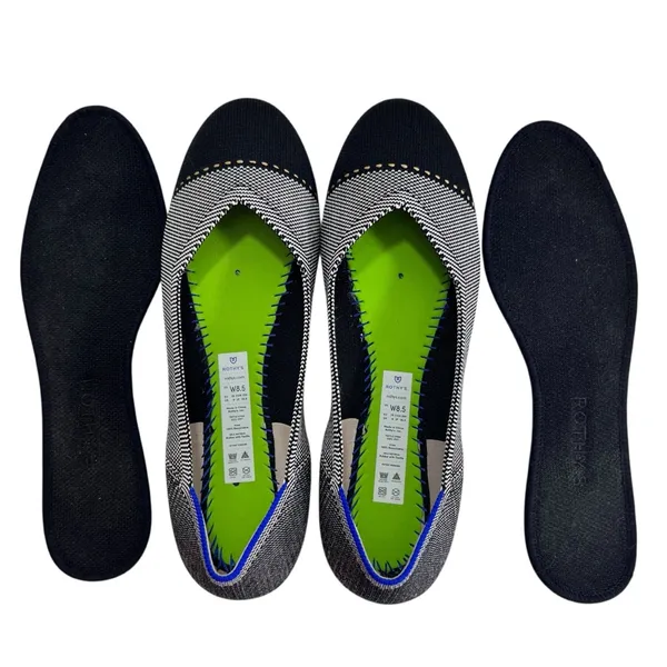 Rothy’s The Square Flats | Tuxedo Black & Ivory - Image 5
