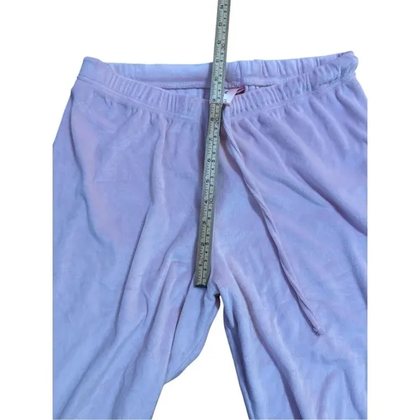 Juicy Couture Womens Light Pink Velour sleep-ware Lounge Pants Sequin “Juicy” Sz - Image 6