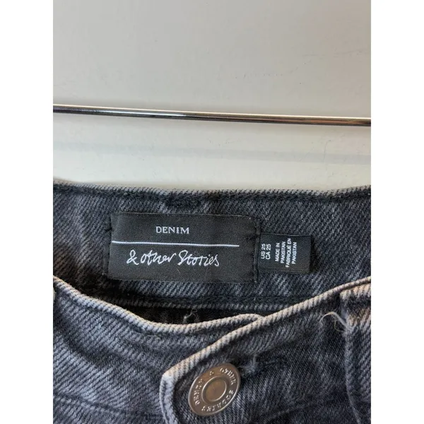 & Other Stories Jeans Women Size 25 Black High Waist Straight Leg Denim - Image 6