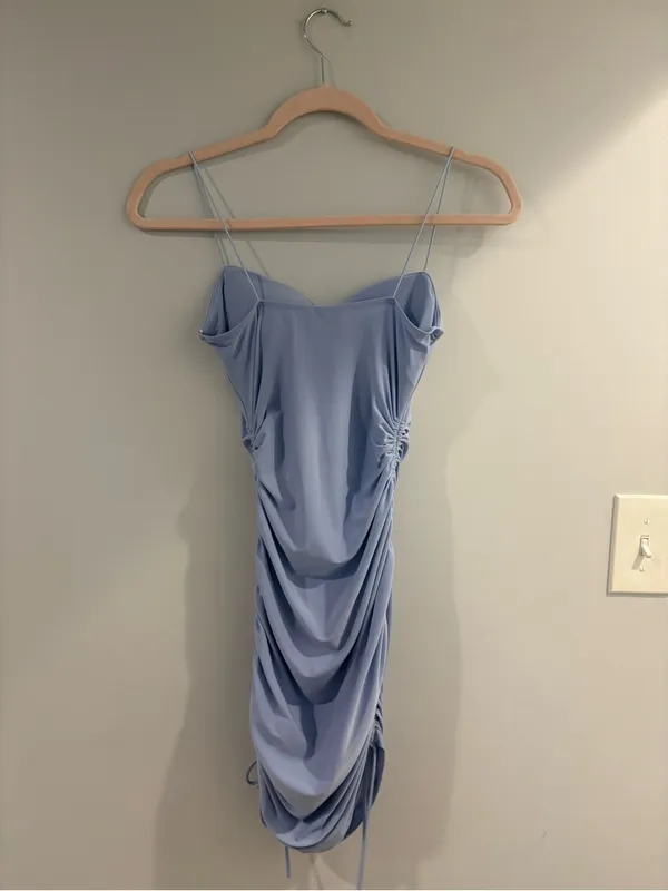 Windsor Sky Blue Ruched Mini Slip Dress - Image 2