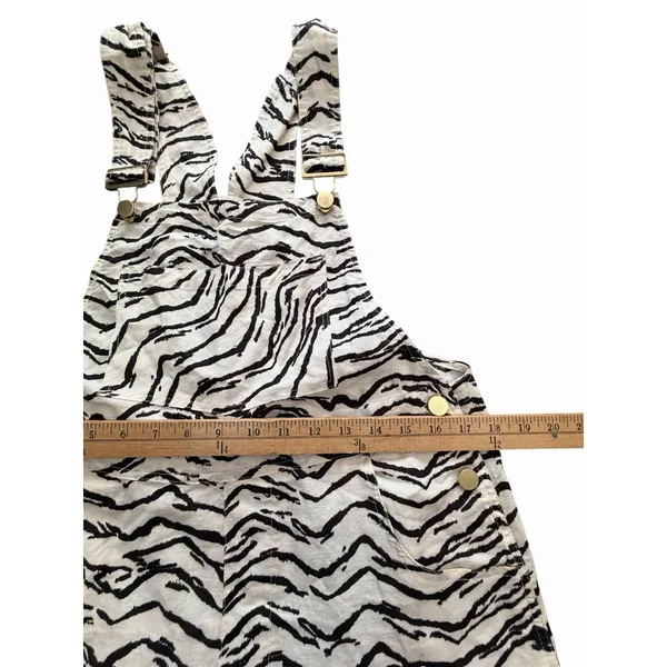 We Wore What Romper Sz Minimum Linen Blend Short Overalls Animal Print #HHH4-1 - Image 6