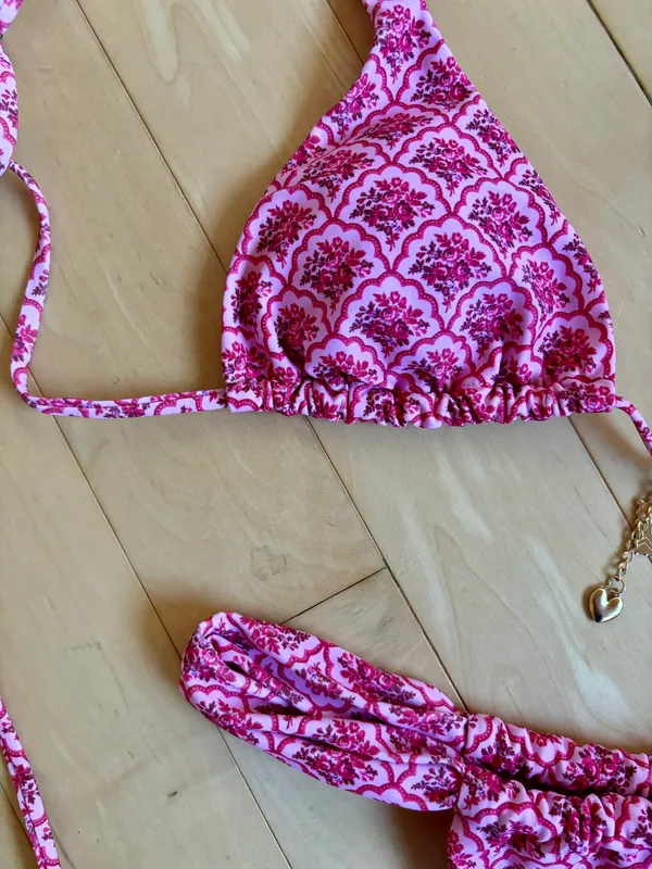 Pink Patterned Bikini BOTTOMS!! - Image 2