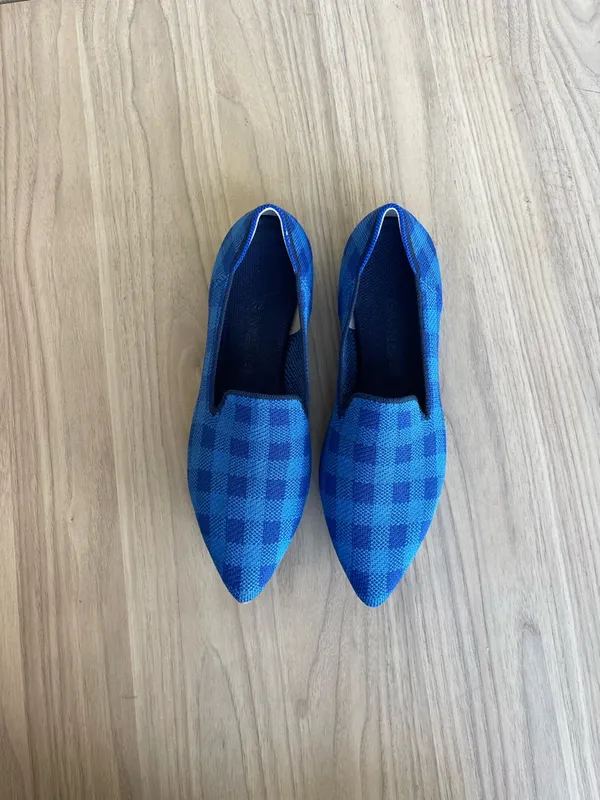 Rothy's Blue Knit Slip-On Flats with Green Insole - Image 10