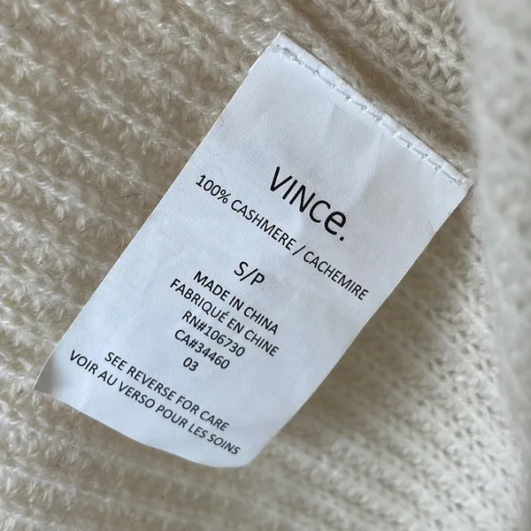 Vince 100% cashmere beautiful off white ribbed long cardigan - Image 11